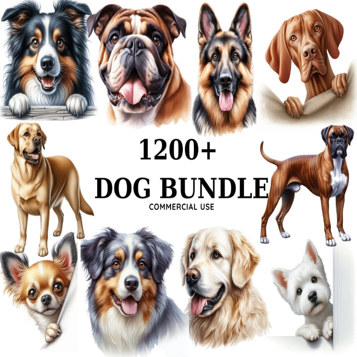 1200+ Dog Breed Clipart Bundle